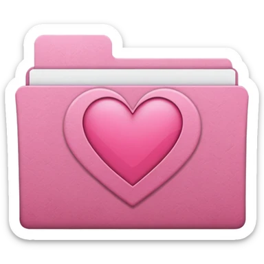 file folder pink with heart sticker