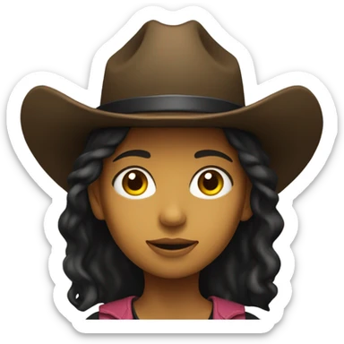 girl with a black cowboy hat, default yellow skin sticker