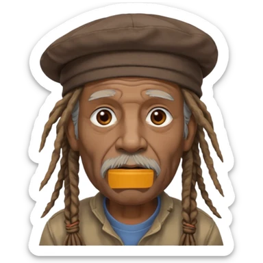 dreadlocks old man, cap hat sticker