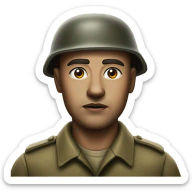 photorealistic serious soldier WW2 sticker