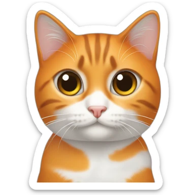Gata naranja y blanca sticker