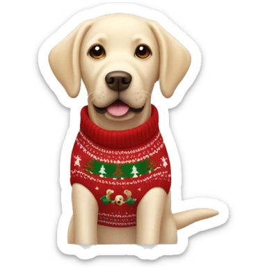 Cream Labrador with Christmas jumper  sticker