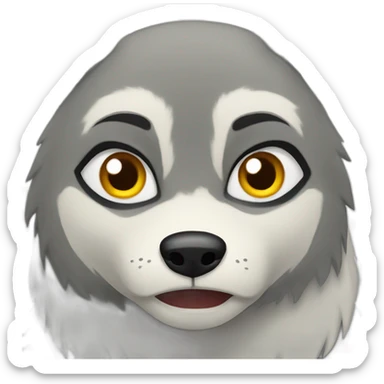 Angry female wolf  sticker