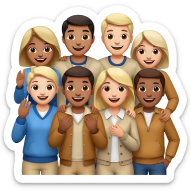 a gathering scene / costume is casual sticker