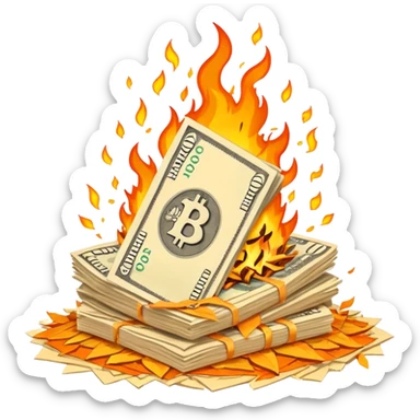 exploding stack of russian rubles sticker