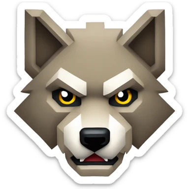 8 bit Pixel wolf  Angry  sticker