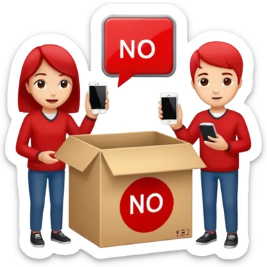 Students handing over their phones to a box  A box with a no phones allowed sign red sticker