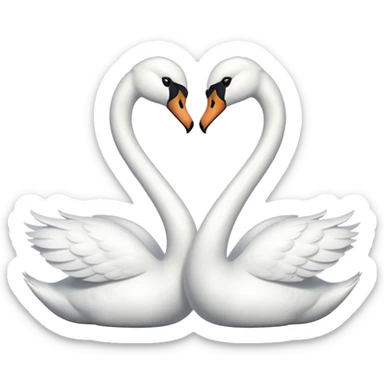 two swans in love but make it look like not ai sticker