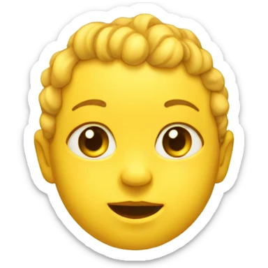 yellow baby head with one curl sticker