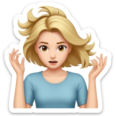 A girl flipping her hair back with a sassy look  sticker