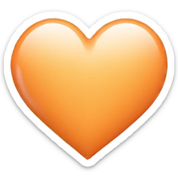 Pale orange love heart sticker
