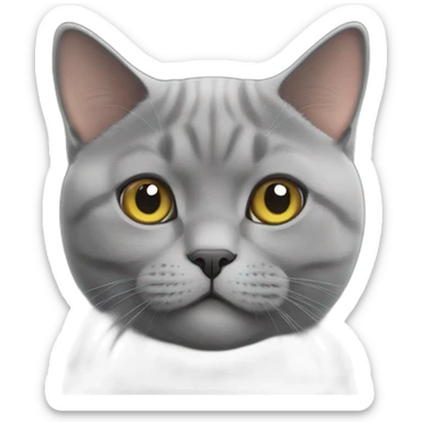  gray british shorthair cat sticker