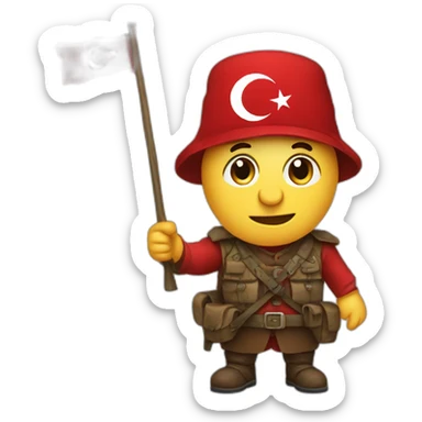 Turkish nationalist turkey in the colors of the turkish flag sticker