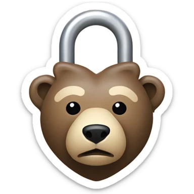 Bear shaped padlock sticker