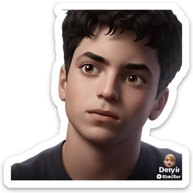 blurry portrait of a boy sticker