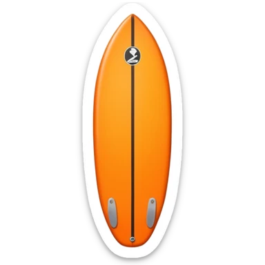 1 orange Surfboard with Sticker sticker
