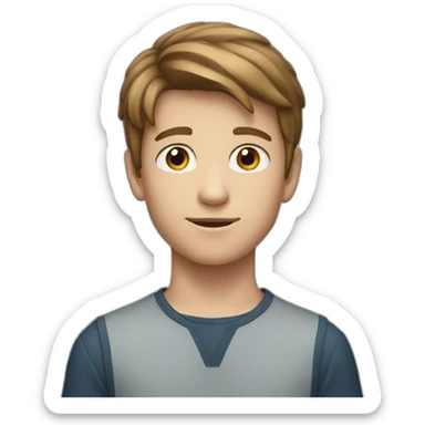 White boy 15 yers old with brown hair sticker