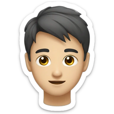 Garçon brun yeux verts asiatique sticker