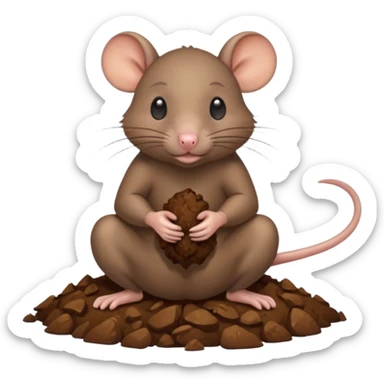 rat having a poo sticker