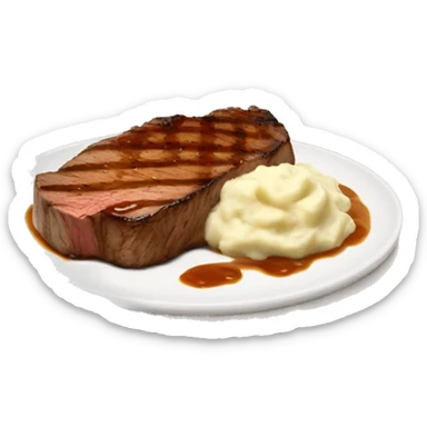 steak with mashed potatoes and gravy sticker