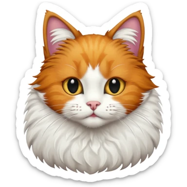 A cat with half its face ginger and the other half black sticker