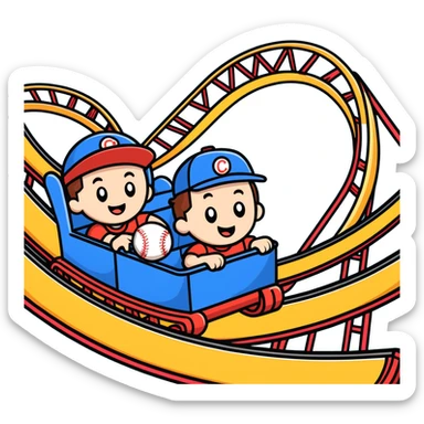 Roller coaster baseball sticker