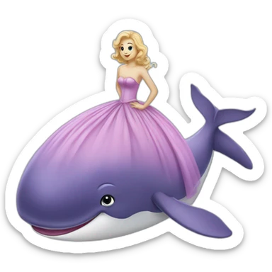 whale in a ballgown sticker