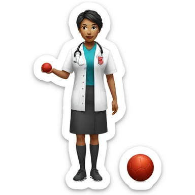 stanford physician asian black woman giving viewer a red card in futbol sticker