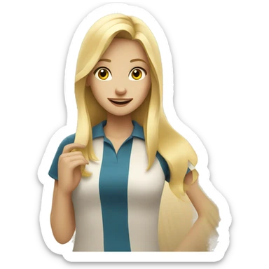 Blonde girl bowling sticker