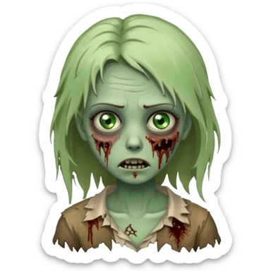 Zombie girl sticker