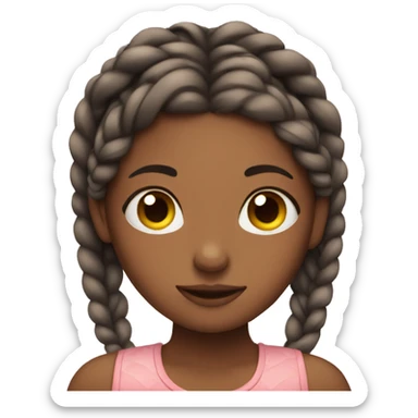 girl sleeping with braids sticker