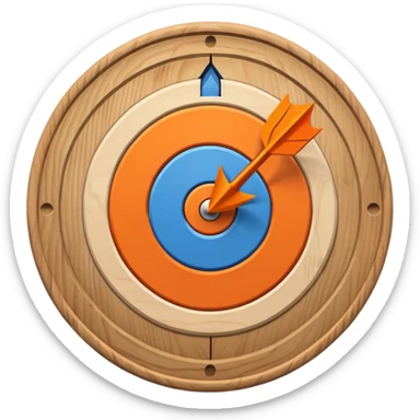 blue target with orange arrow in the center sticker