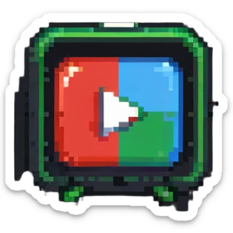 YouTube bell notification icon badge with pixel art style sticker