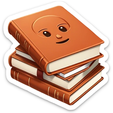 Psychology books in dark terracotta color  sticker
