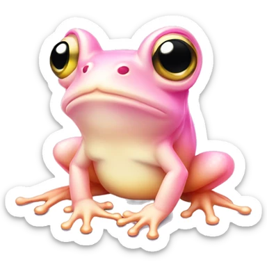 Light pink Fairy frog with gradient wings sticker