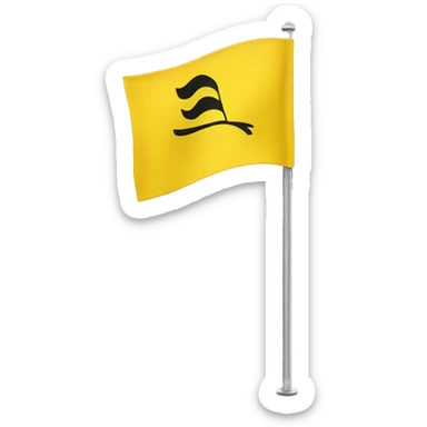 yellow flag waving on a silver pole sticker