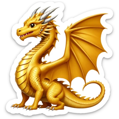 Fourth wing andarna, gold dragon sticker