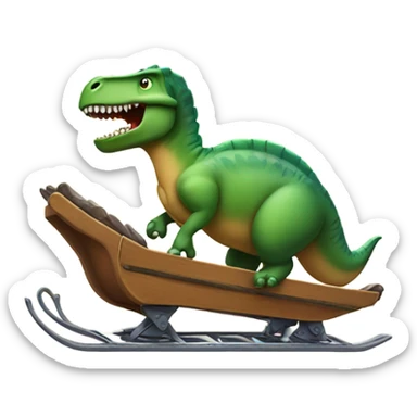 Dinosaur on a sledge sticker