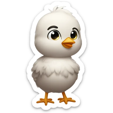 Chick with muscle  sticker