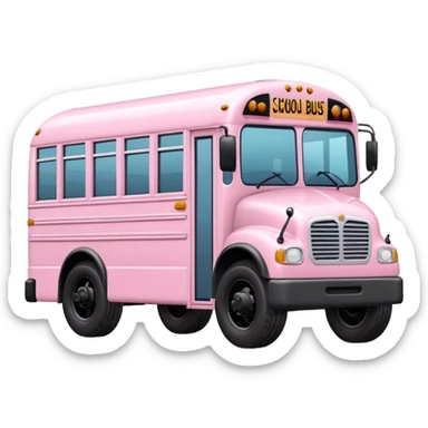 Light pink and white school bus sticker