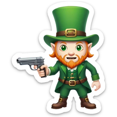 Evil Leprechaun with a gun  sticker