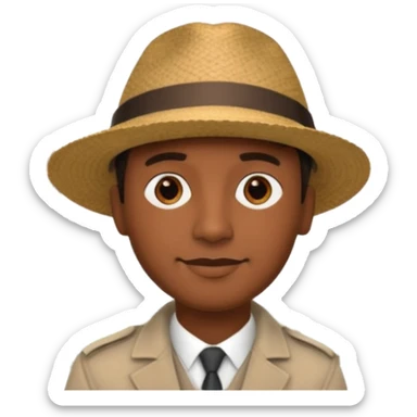 Homme. Créole réunionnais avec chapeau tour effeil sticker