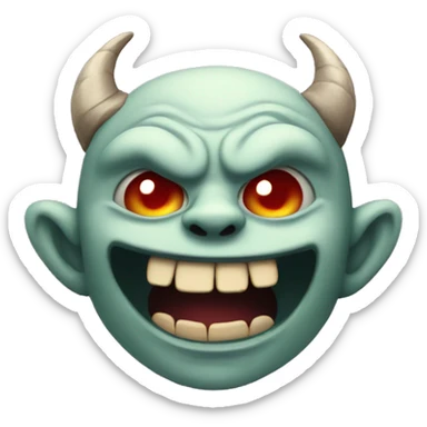 happy tricky demon sticker