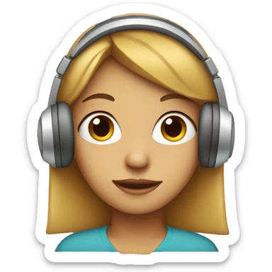 a person with a heart in her eyes wearing headphone sticker