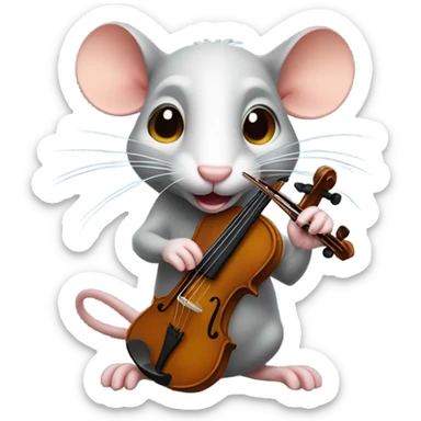 Rat playing the violin sticker