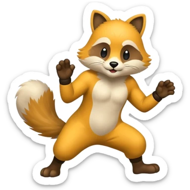 animal kicking pose sticker