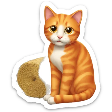 Orange cat with a yankee hay sticker