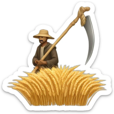 wheat and scythe sticker