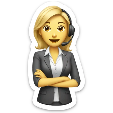 telemarketing attendant woman sticker
