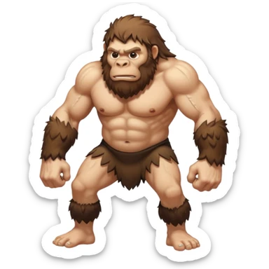Can you make a emoji of a Neanderthal  with his knuckles dragging on the ground? sticker